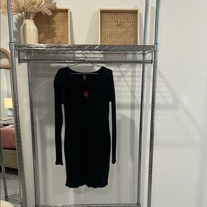 Wild Fable Black Long sleeve ribbed dress